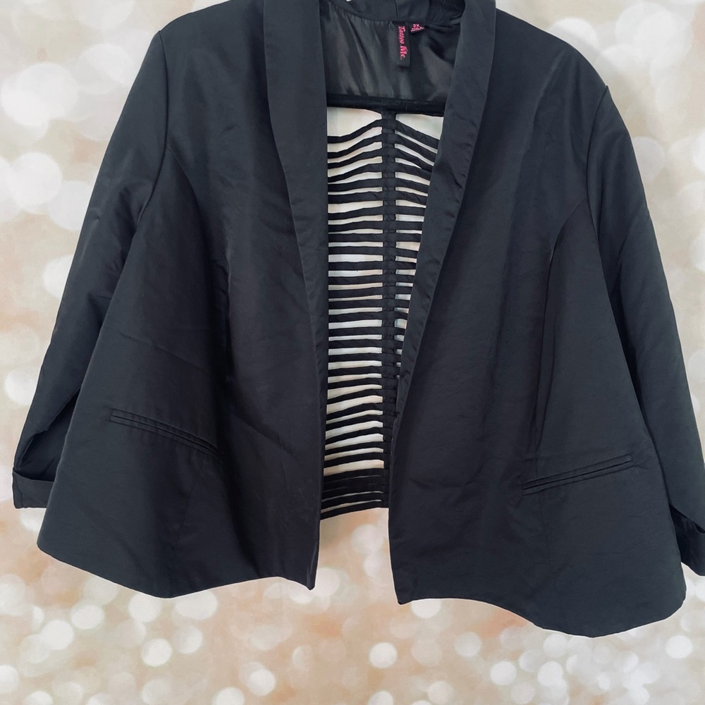 Torrid inspired Black Blazer with edgy cut out Back Accent